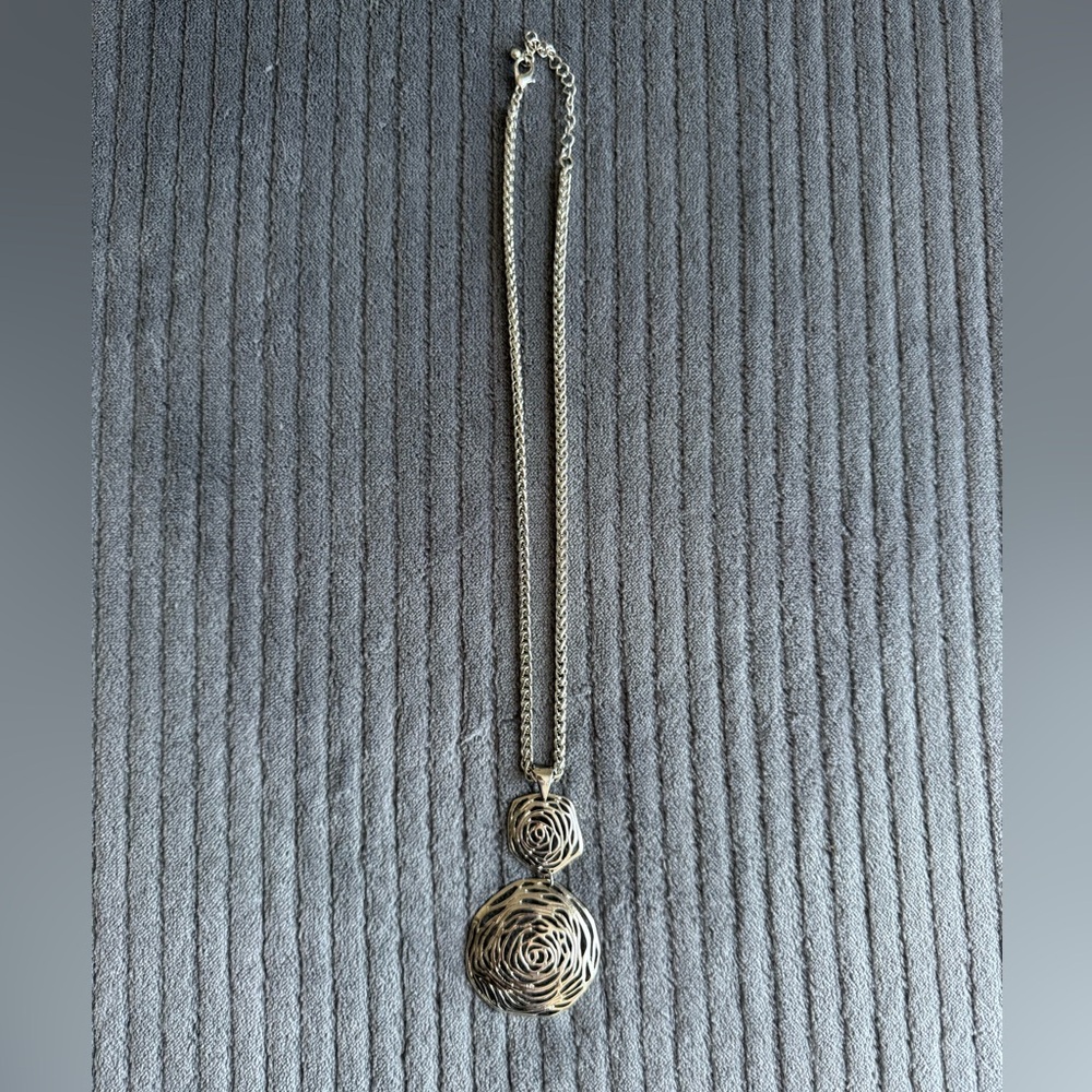 Silver Rose Pendant Necklace - Picture 13 of 13